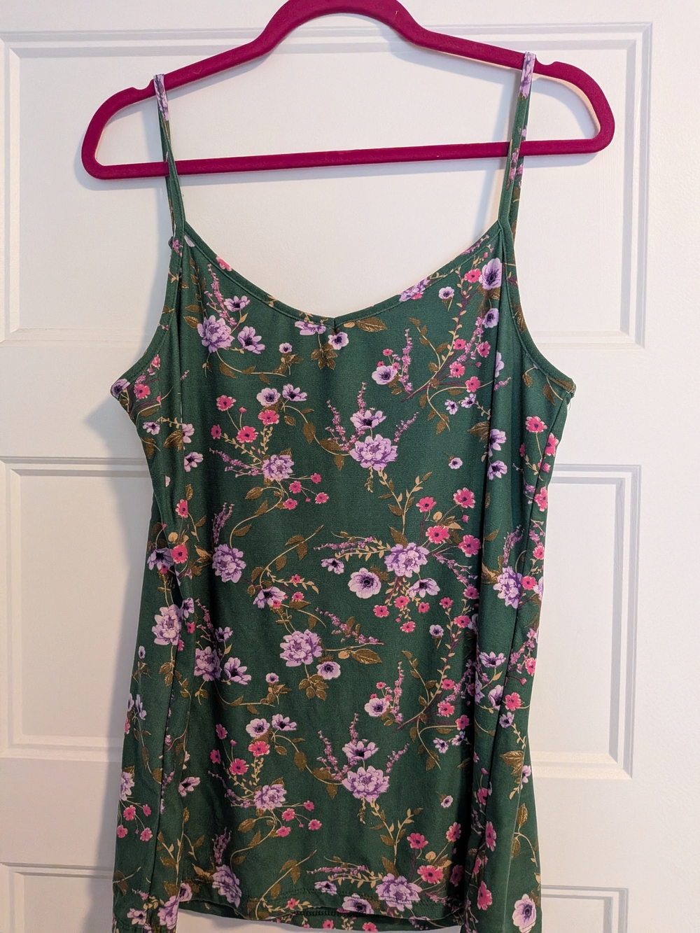 Justify -Green Floral Spaghetti-Strap Tank Top